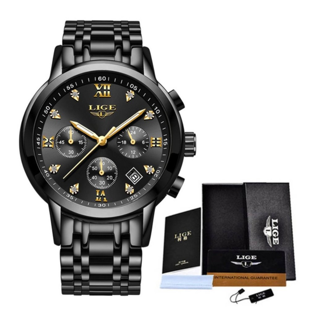 Watch Men 2020 LIGE Mens Luxury Brand Chronograph